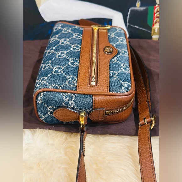 π₯ GUCCI GG DENIM OPHIDIA SHOULDER BAG FULL INCLUSION PRESTINE CONDITION - Picture 13 of 15